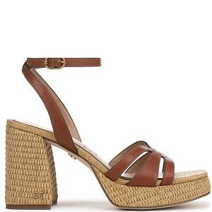 NEW SAM EDELMAN women's reese platform sandal in rich cognac